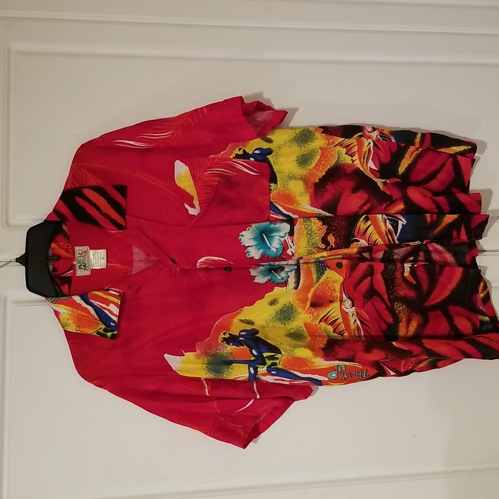 Vintage Purple Papaya Hawaiian Button Down Classic. Size Medium Colorful…